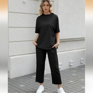 SeeLuNa Black 2 Piece Travel Wear. Comfort And Style Small